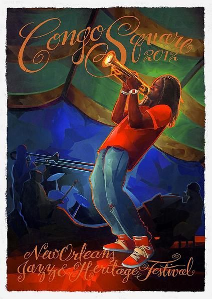JazzFest 2012 Congo Square Poster Featuring Shamarr Allen